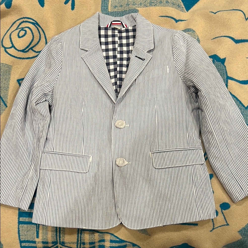 Never worn Bodum Striped Blazer with Checkered Lining
